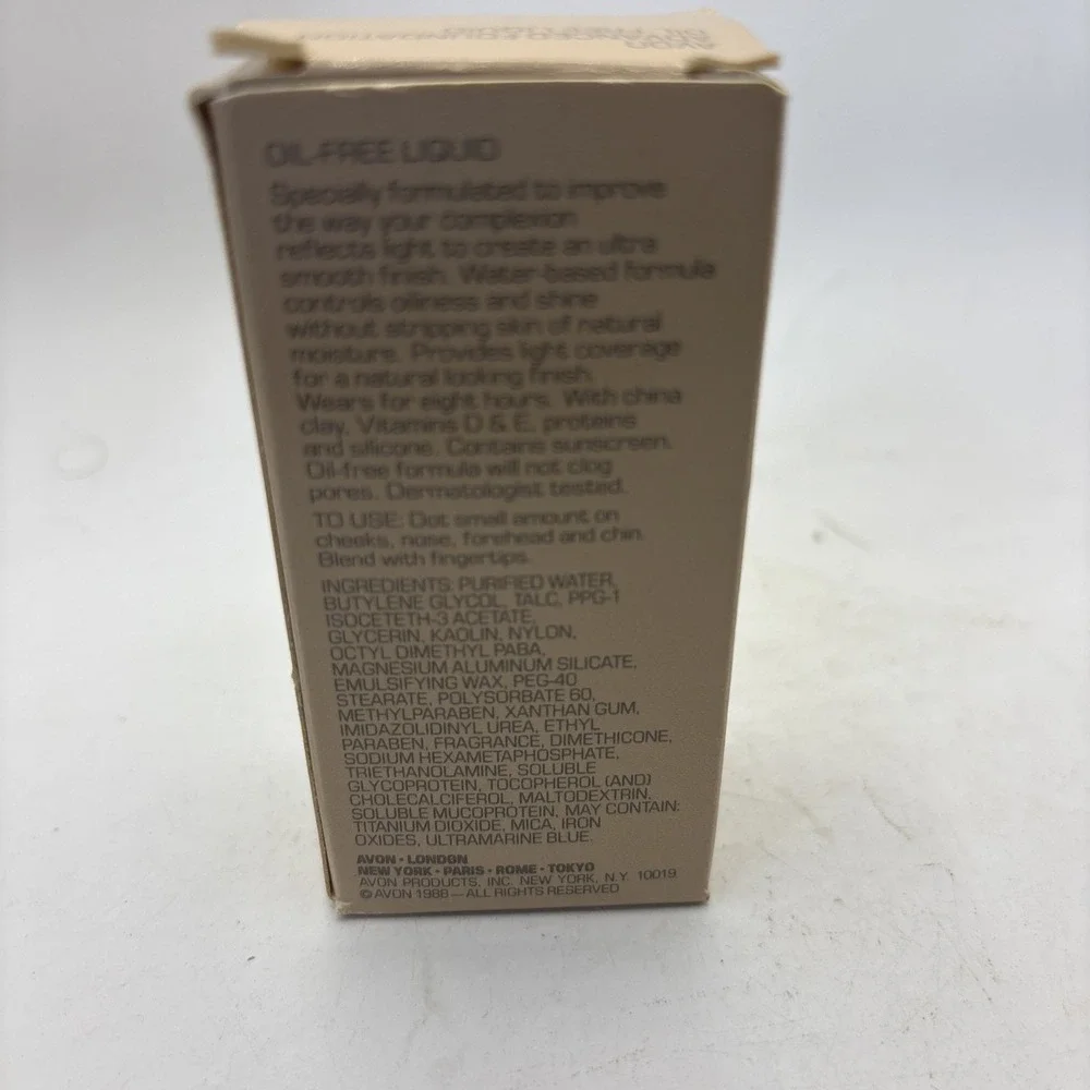 Vtg Avon Advanced Foundation Oil Free Liquid Porcelain Beige NOS 1oz